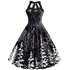 Christmas Dress Christmas Snowflake Print Women's