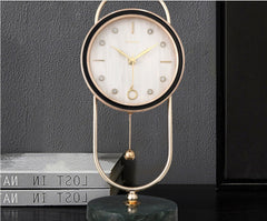 Marble Metal Clock Home