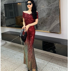 Fashion Personality Banquet Evening Dress Women