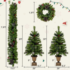 Pre-lit Christmas Tree Artificial Christmas 4-piece Set